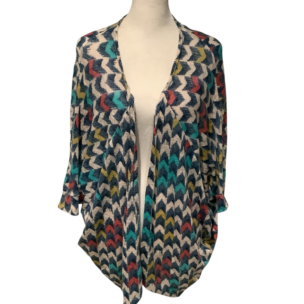 Painted Threads Women’s Lightweight Multicolor Chevron Cardigan Size S